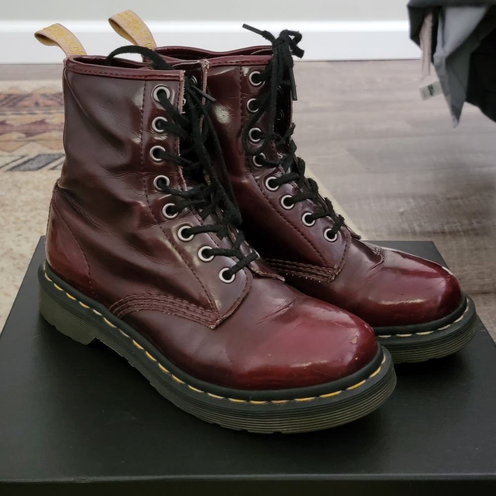 Doc Martens Vegan 1460 in Cherry Red